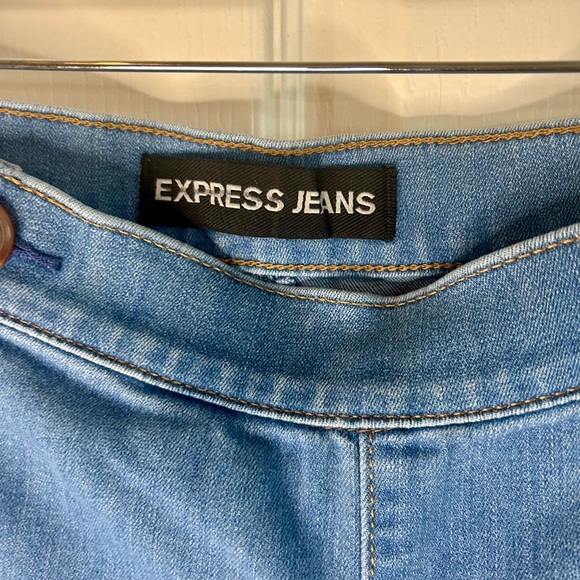 👖”Express” 70’s Look Cotton Blend Wide Leg Flare Denim Mid Rise Jeans” Size 10 - Picture 5 of 13
